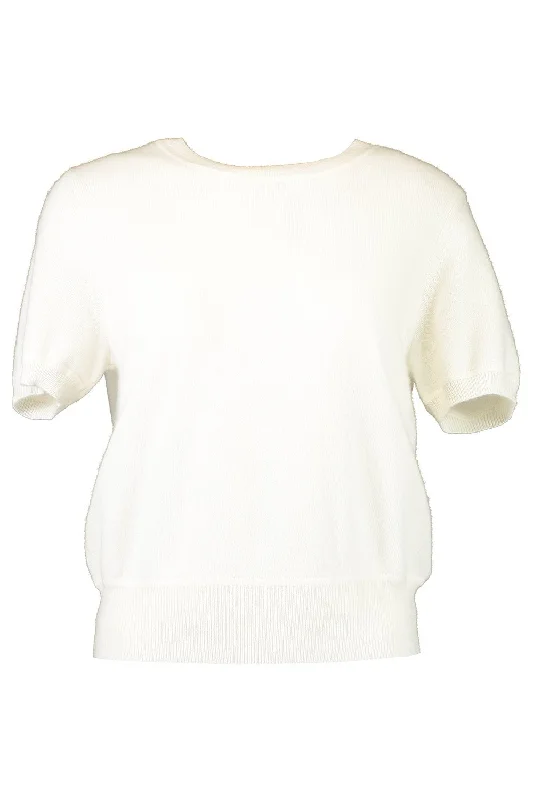 Short Sleeve Cropped Pullover - White