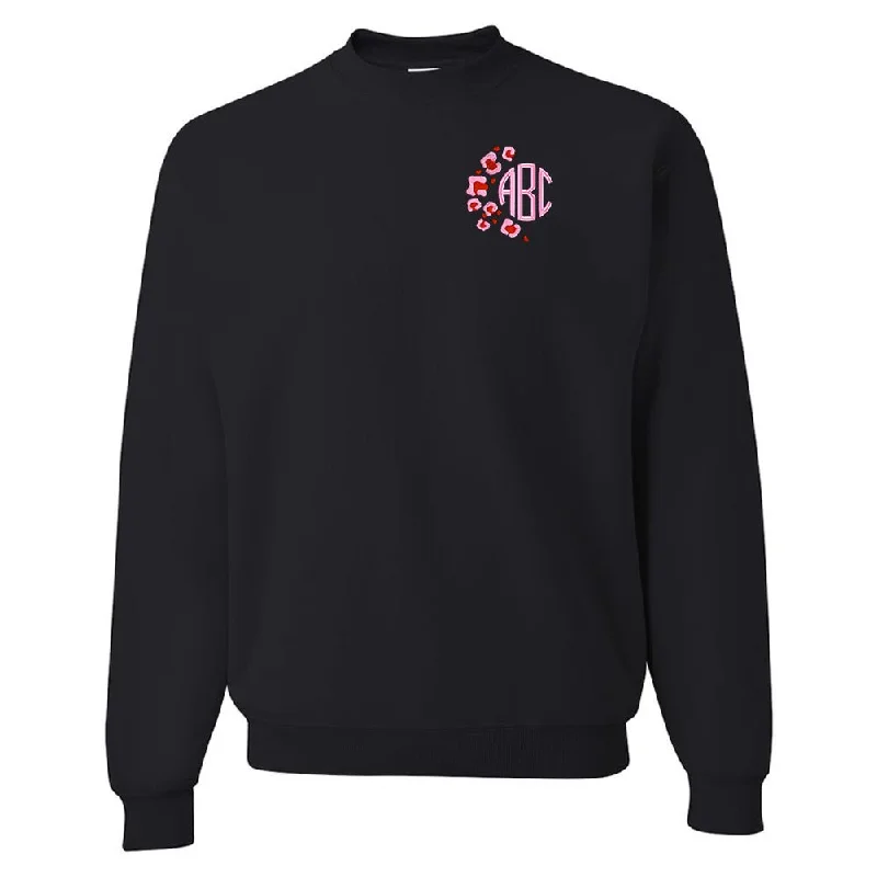 Monogrammed Pink Leopard Crewneck Sweatshirt