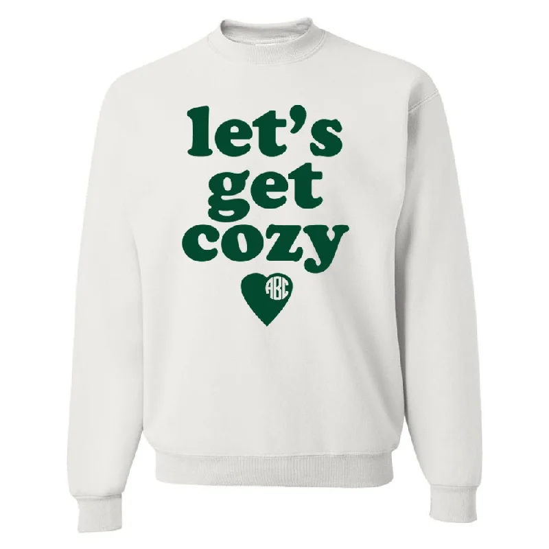 Monogrammed 'Let's Get Cozy' Crewneck Sweatshirt