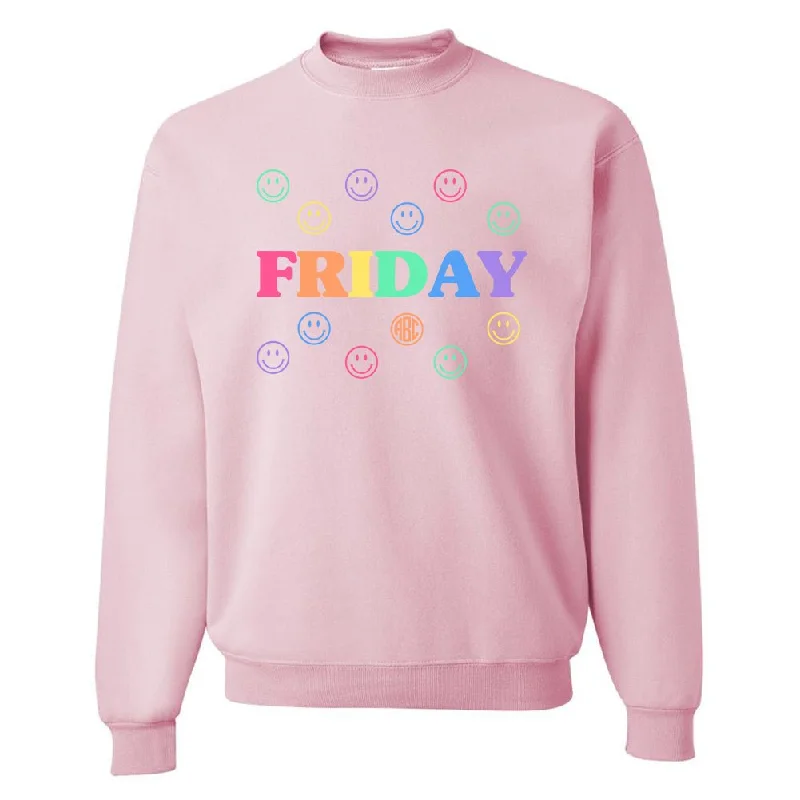 Monogrammed 'Smile, It's Friday' Crewneck Sweatshirt