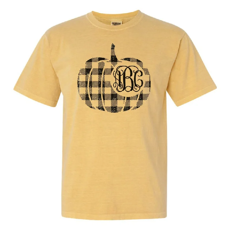 Monogrammed 'Plaid Pumpkin' T-Shirt