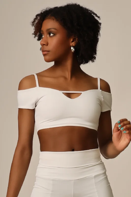 Fleur Crop Top - White