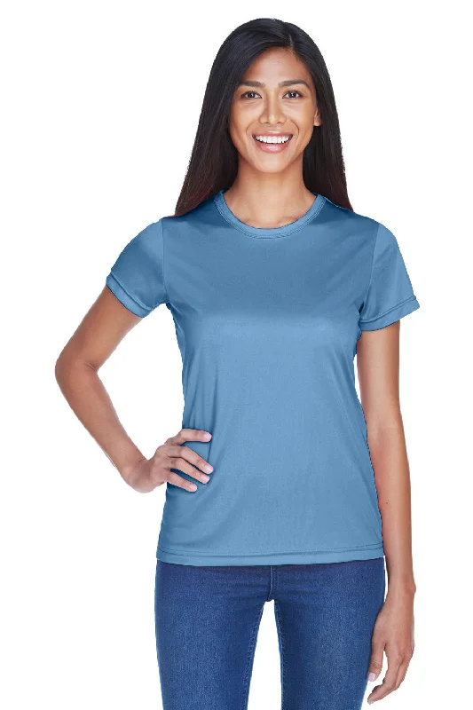 UltraClub Womens Cool & Dry Performance Moisture Wicking Short Sleeve Crewneck T-Shirt - Indigo Blue