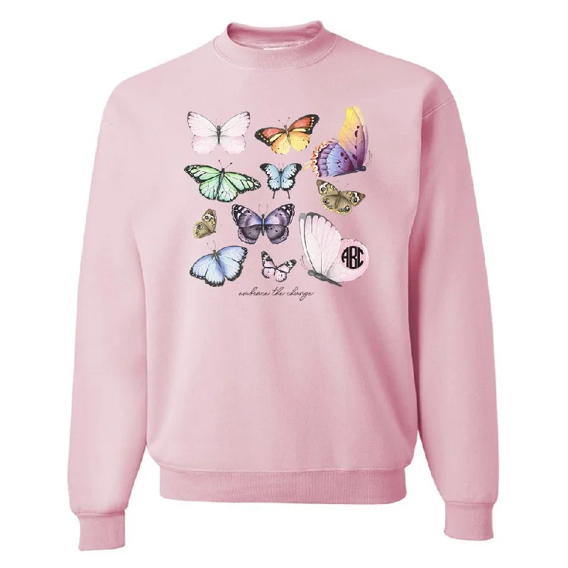 Monogrammed 'Butterflies' Crewneck Sweatshirt