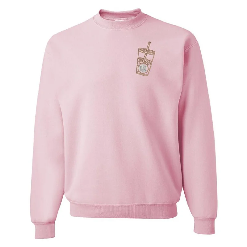 Monogrammed Iced Coffee Crewneck Sweatshirt