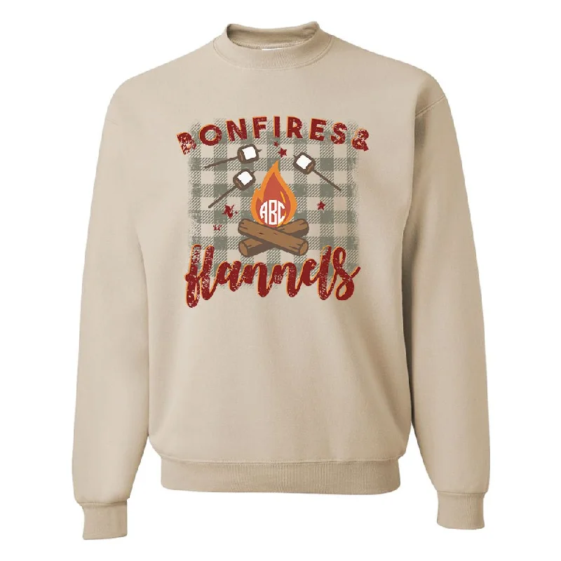 Monogrammed 'Bonfires & Flannels' Crewneck Sweatshirt