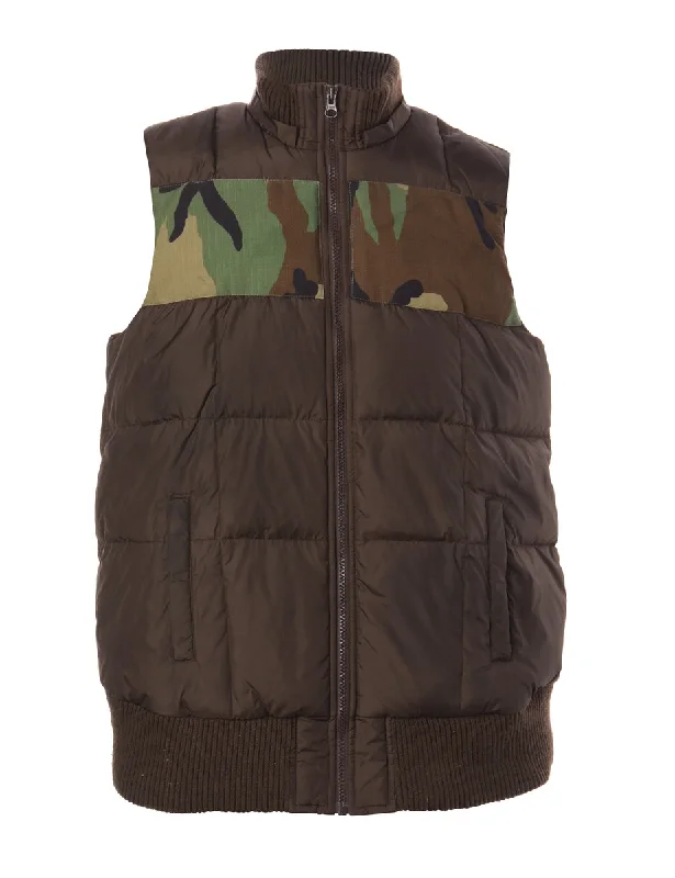 Reworked Zayne Camo Panel Puffer Gillet - S