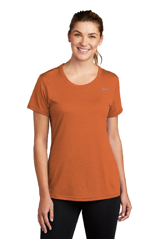 Nike Womens Legend Dri-Fit Moisture Wicking Short Sleeve Crewneck T-Shirt - Desert Orange - Closeout