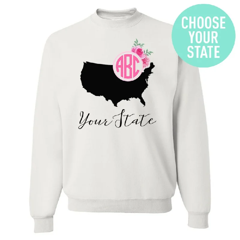 Monogrammed 'State Pride' Crewneck Sweatshirt