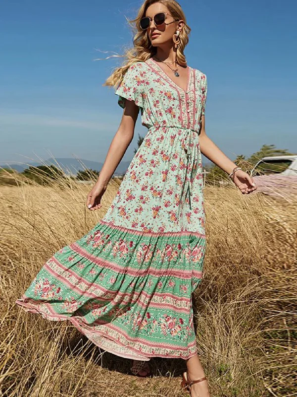 BerriesJam - Countryside Bohemian Casual Maxi Dress