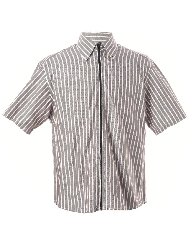 Reworked Nate Short Sleeve Shirt With Zip - XL