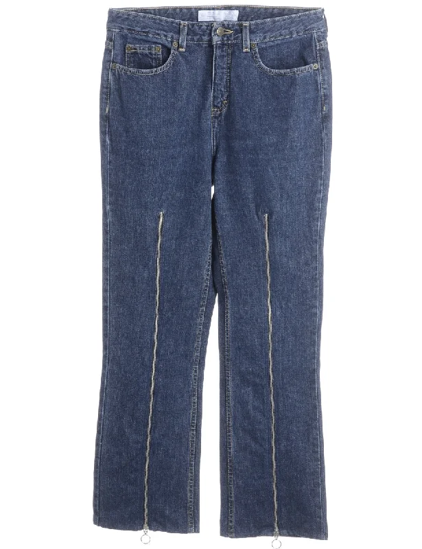 Reworked Zip Front Jeans - W32