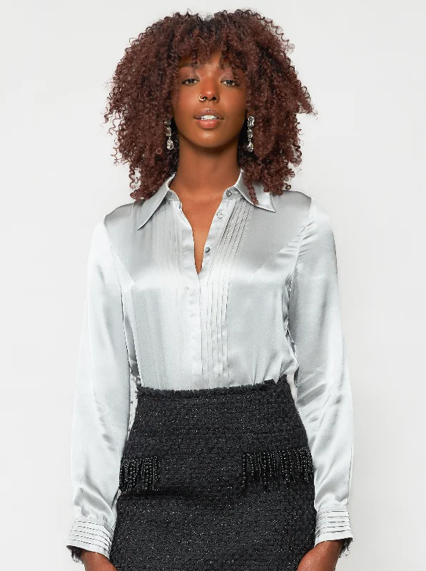 Solgo Pleated Silk Shirt