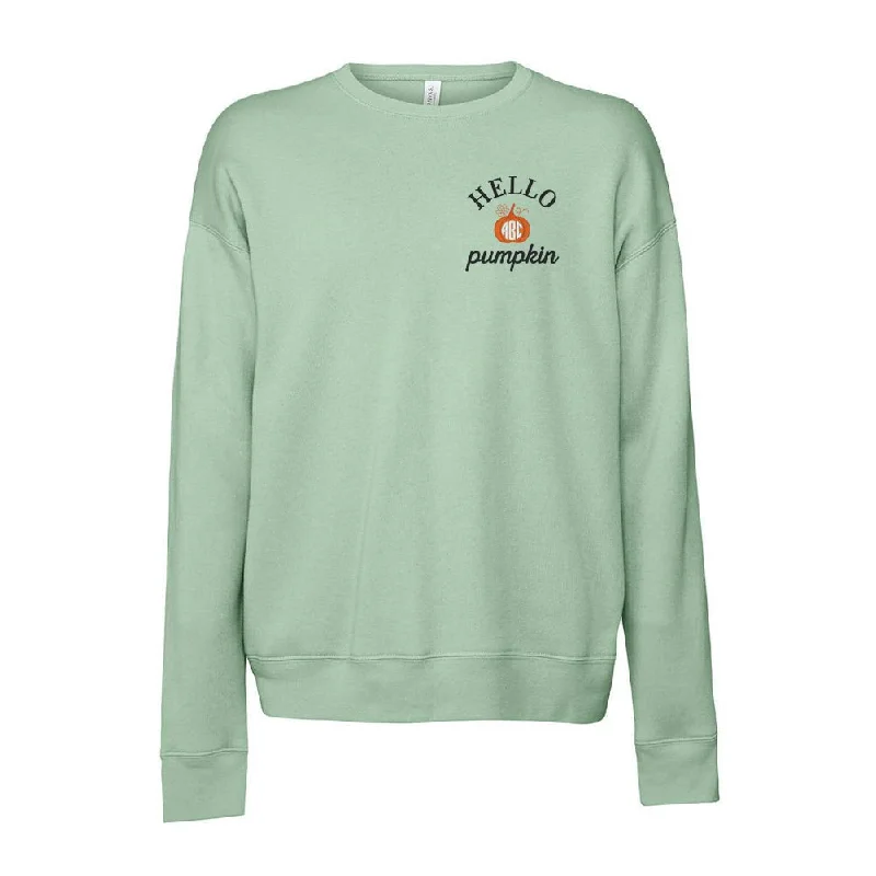 Monogrammed Hello Pumpkin Premium Crewneck Sweatshirt