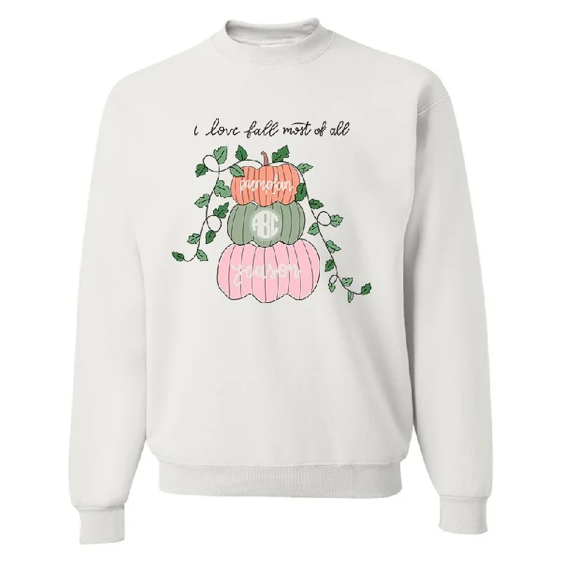 Monogrammed 'I Love Fall Most Of All' Crewneck Sweatshirt