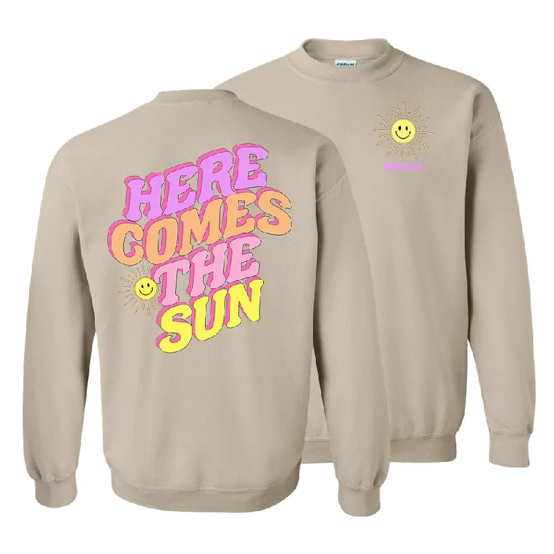 Initialed 'Here Comes The 'Sun' Front & Back Crewneck Sweatshirt