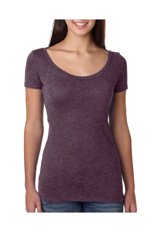 Next Level Womens Jersey Short Sleeve Scoop Neck T-Shirt - Vintage Purple - Closeout