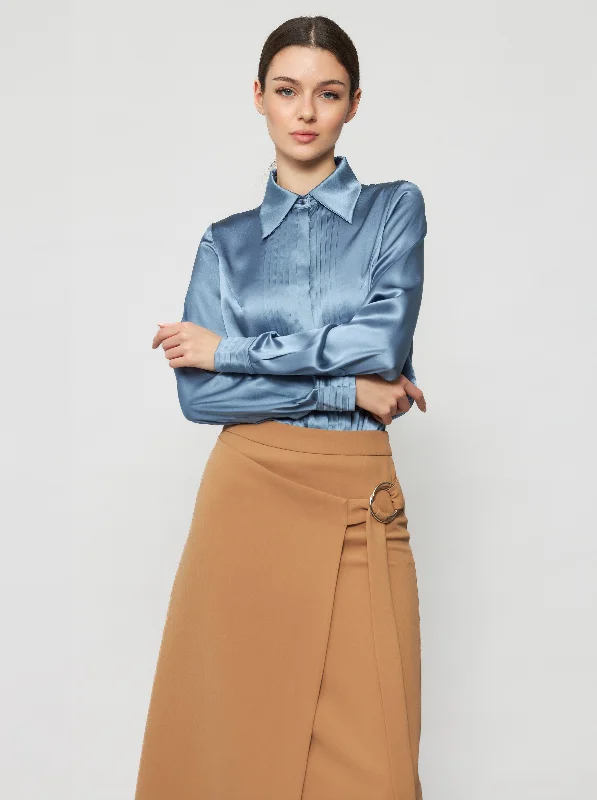 Solgo Pleated Silk Shirt