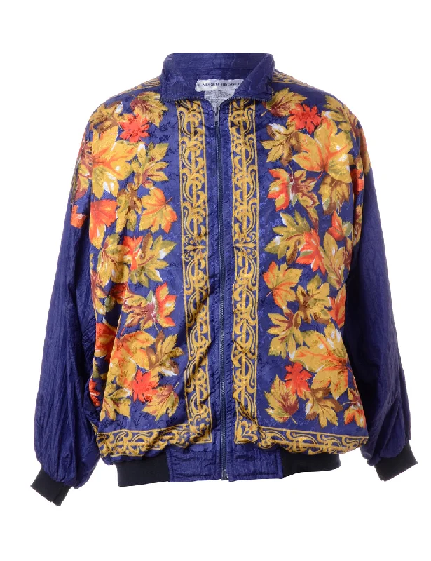 Reworked Patterned Bomber Jacket - XL