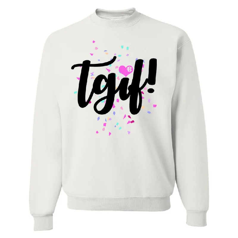 Monogrammed 'TGIF Confetti' Crewneck Sweatshirt