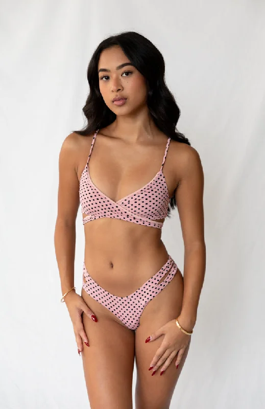 80’s Muse Rosewater Dots Wrap Around Bikini Top