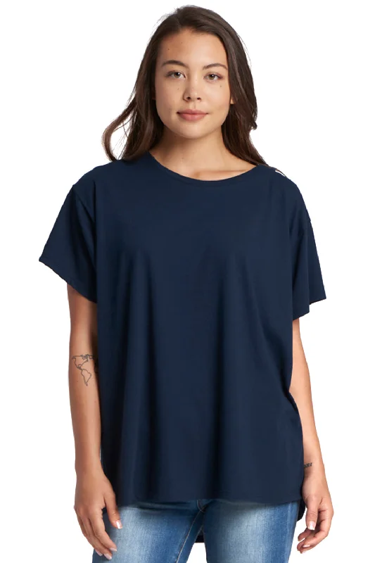 Next Level Womens Ideal Flow Short Sleeve Crewneck T-Shirt - Midnight Navy Blue - Closeout