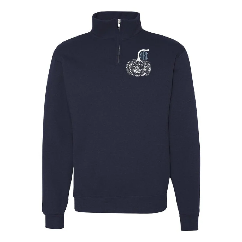 Monogrammed 'Chinoiserie Pumpkin' Quarter Zip Sweatshirt