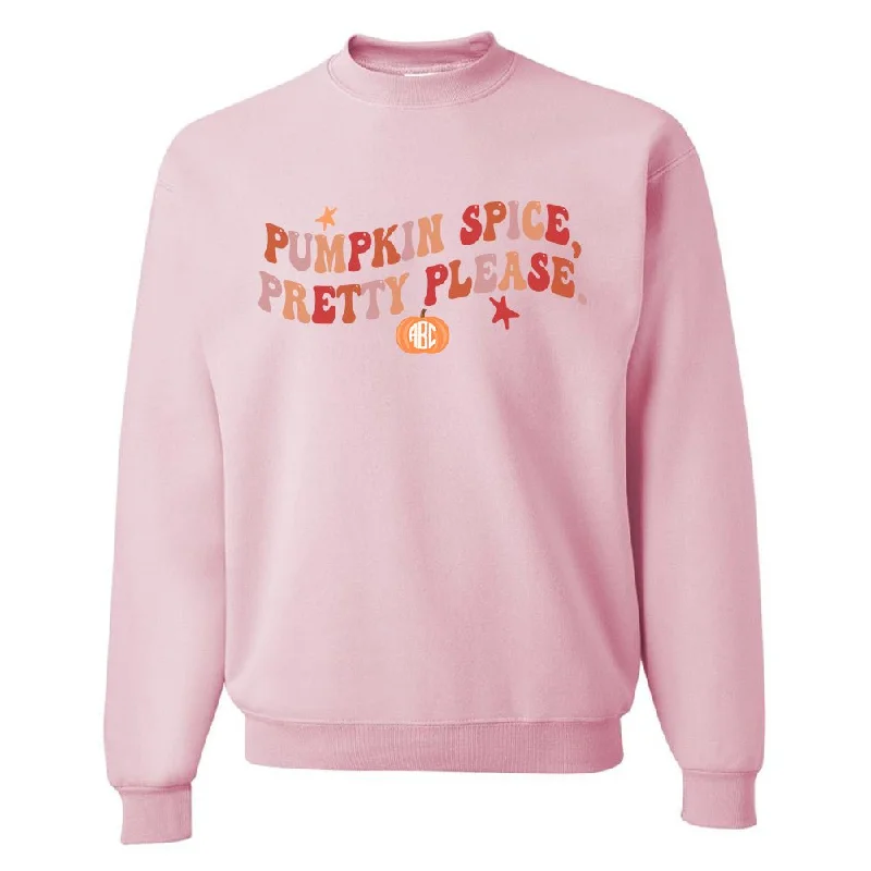 Monogrammed 'Pumpkin Spice, Pretty Please' Crewneck Sweatshirt