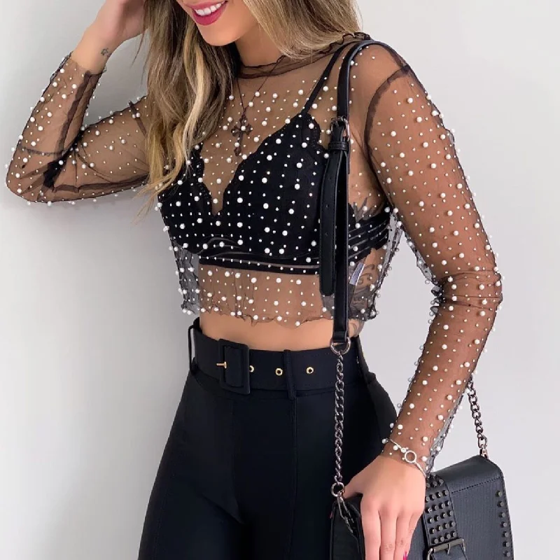 Julia Fashion - Pearl Princess See-through Cover Top