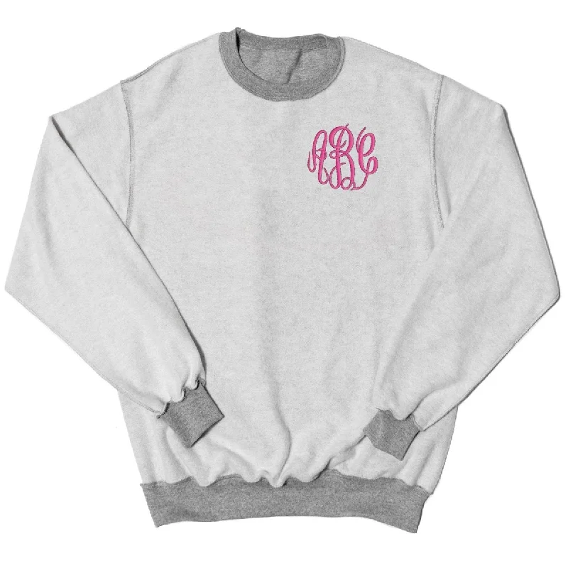 Monogrammed 'Inside Out' Crewneck Sweatshirt