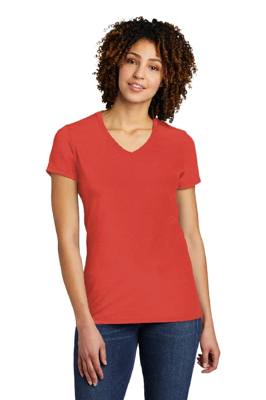 Allmade Womens Short Sleeve V-Neck T-Shirt - Desert Sun Red